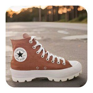 CONVERSE Chuck Taylor SZ9 Women's Lugged High-Top Sneakers Shoes PREOWNED Brown